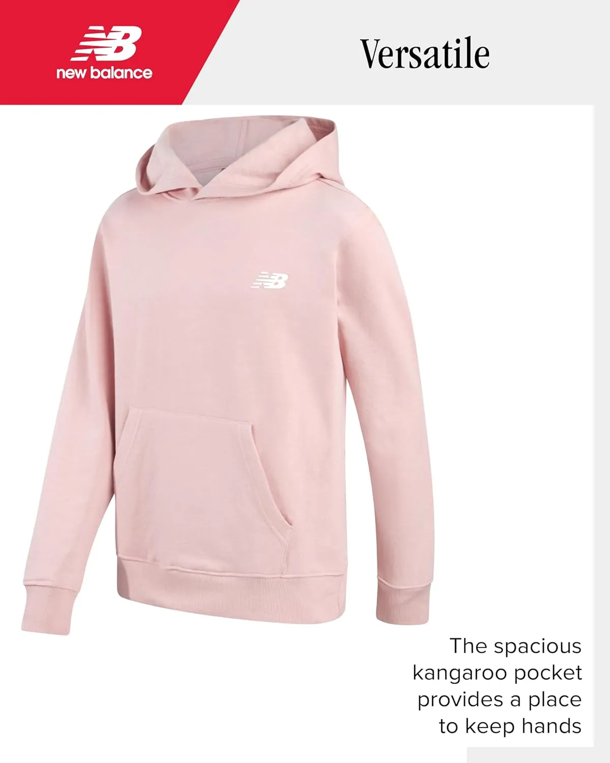 New Balance Boys' Athletic Hoodies - Performance Fleece Pullover Hoodie Sweatshirt with Stylish Back Graphic Print (8-20)