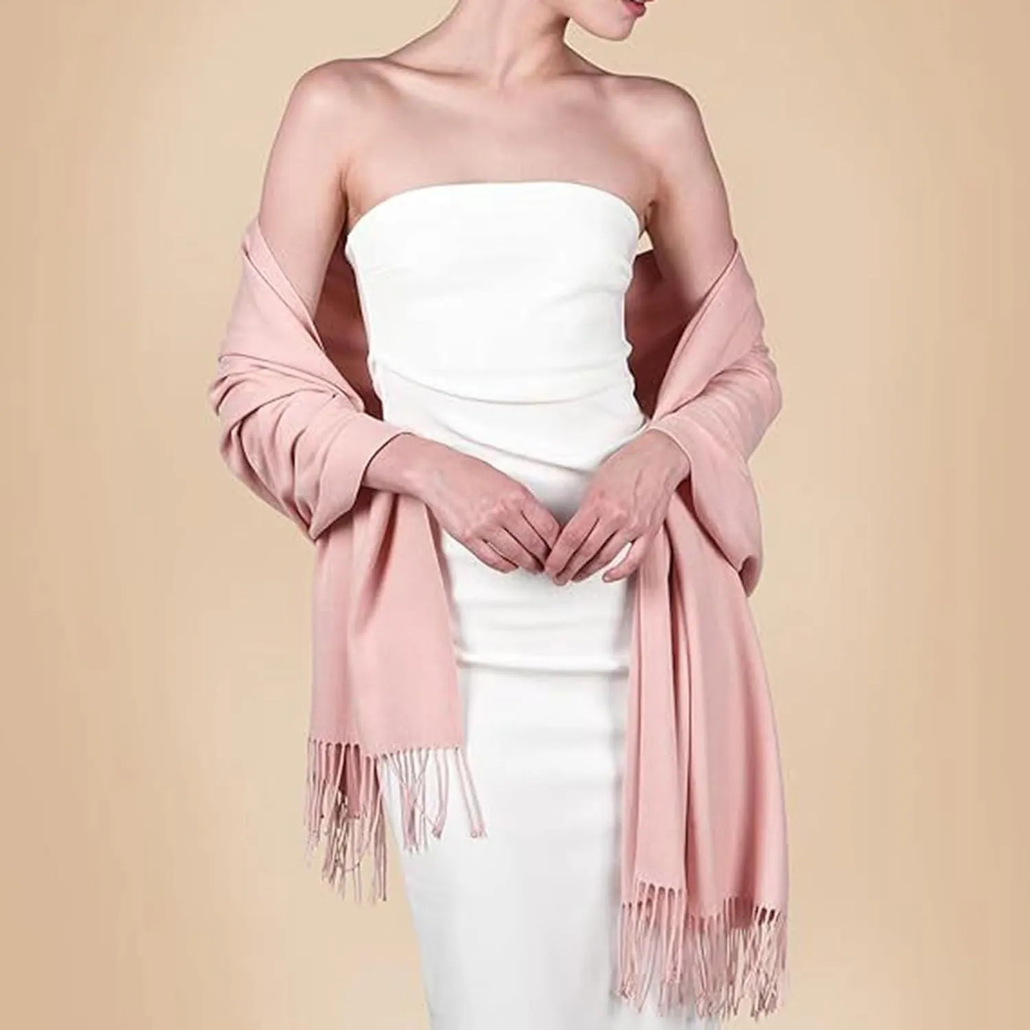 Oplxuo Shawls and Wraps for for Evening Dresses Winter Warm Scarf Cape Cover Up Tassel Hem Shawl Wraps for Women