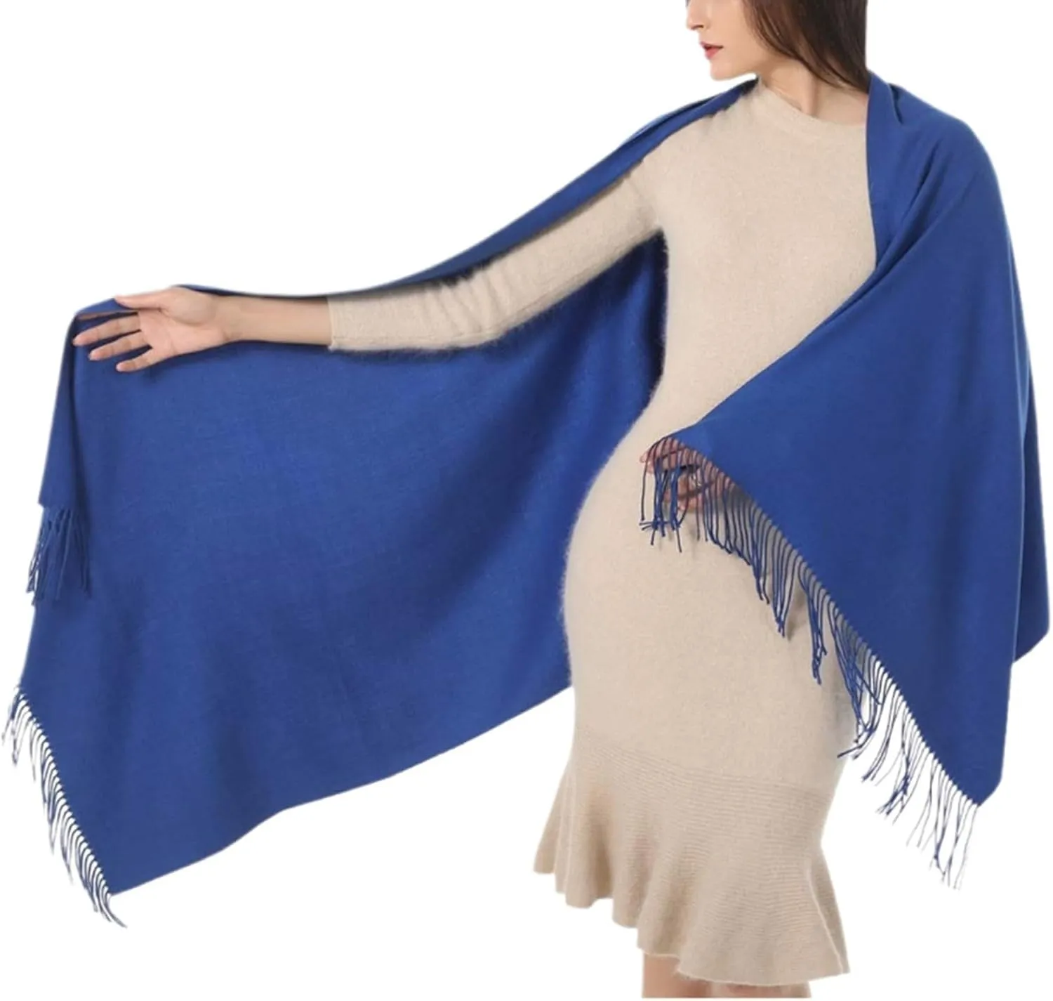 Oplxuo Shawls and Wraps for for Evening Dresses Winter Warm Scarf Cape Cover Up Tassel Hem Shawl Wraps for Women