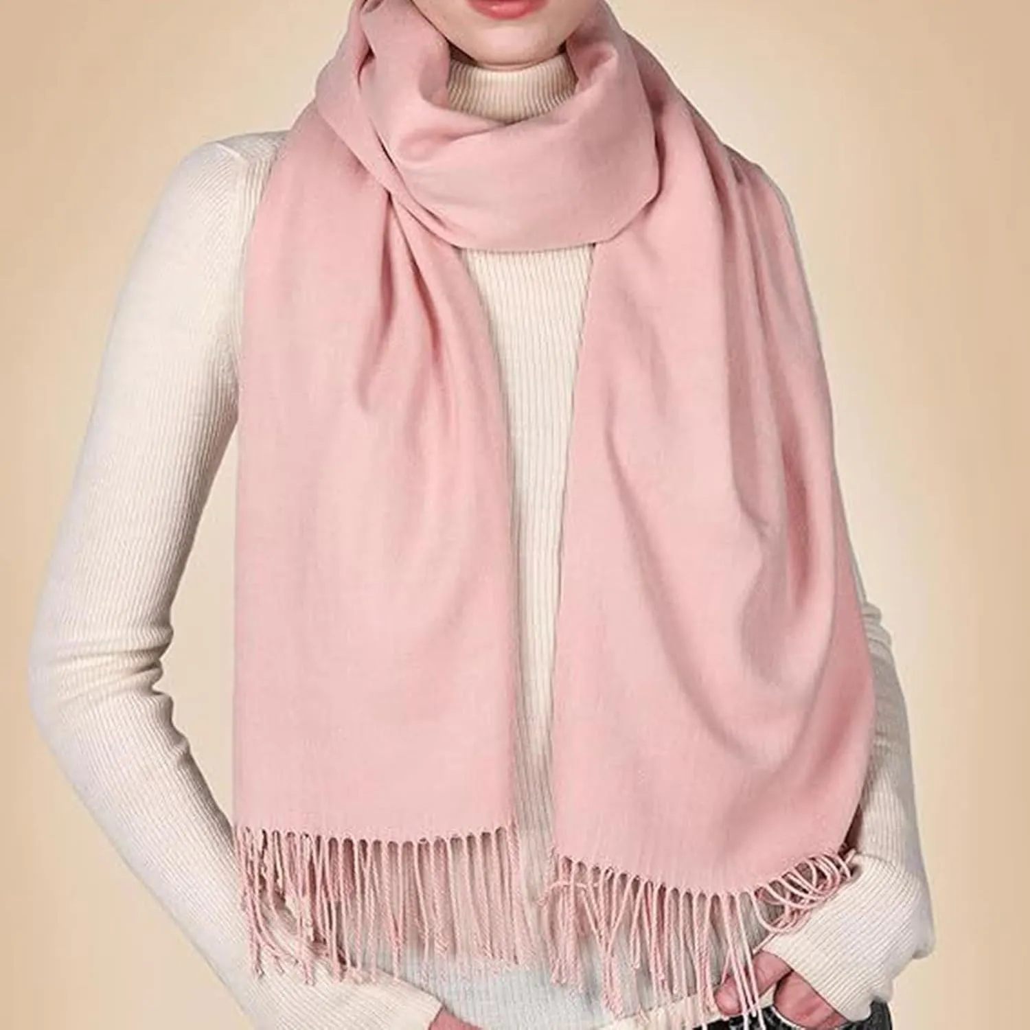 Oplxuo Shawls and Wraps for for Evening Dresses Winter Warm Scarf Cape Cover Up Tassel Hem Shawl Wraps for Women