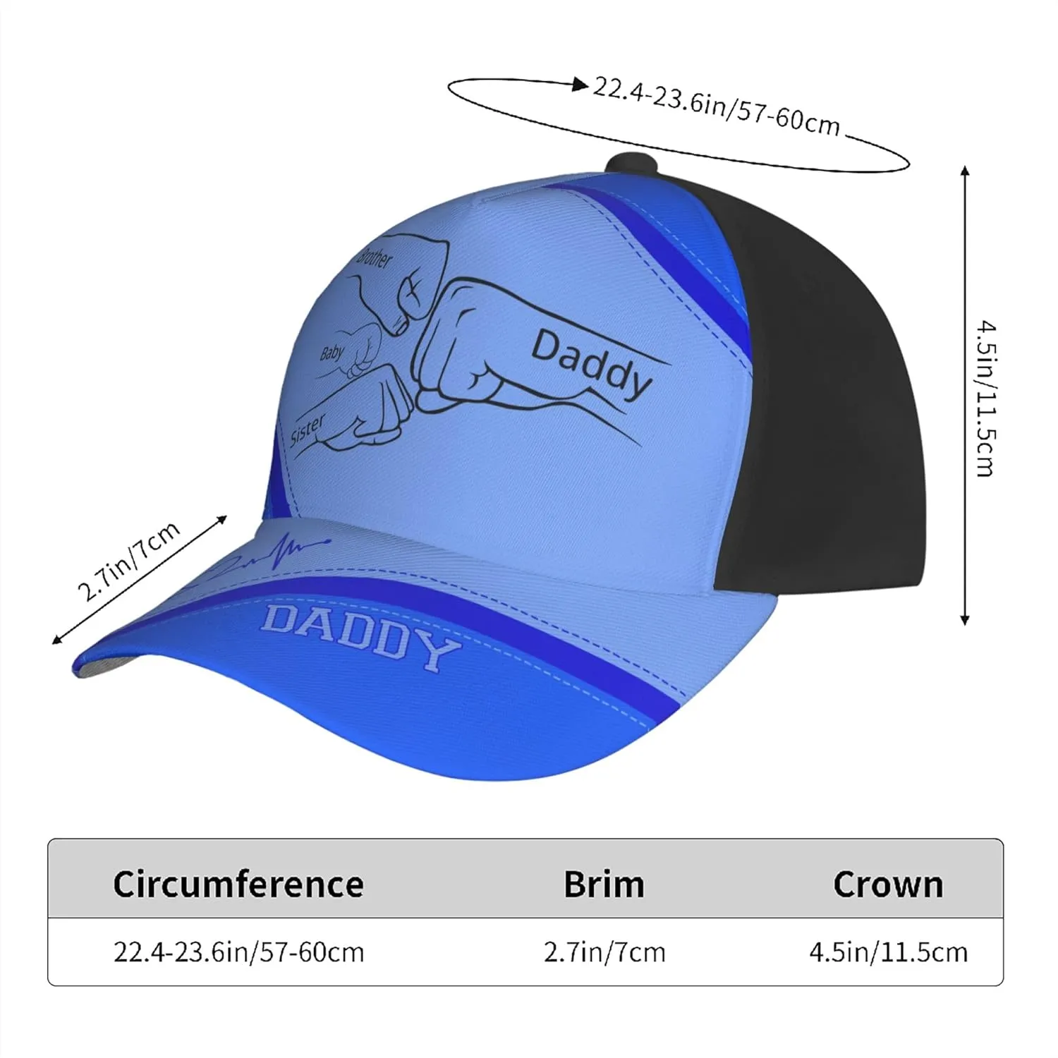 Personalized Fathers Gifts,Custom Hats for Daddy, Fathers Gifts for Men,Dad,Grandpa,Husband Hat