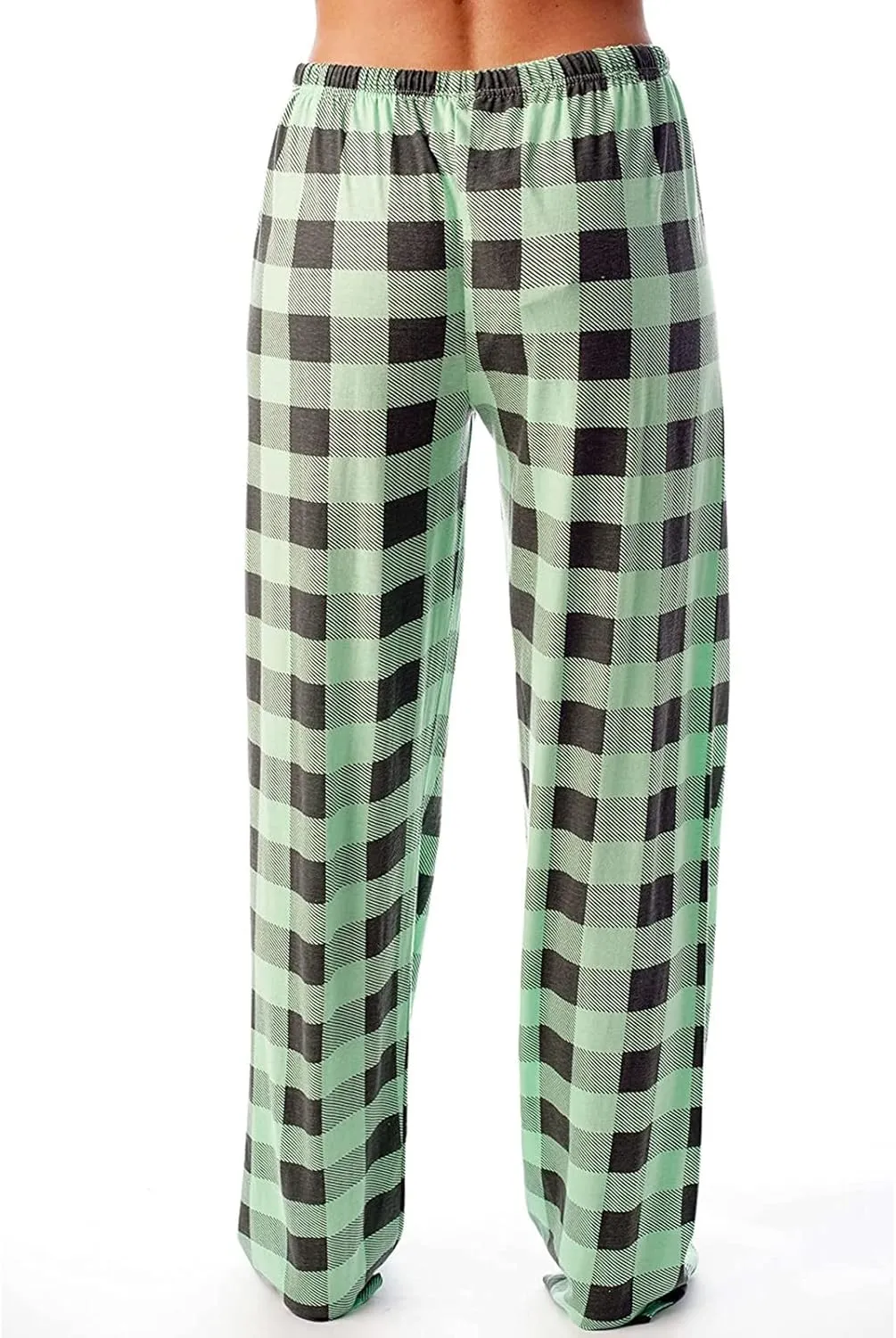 Plaid Pajama Pants Women Stretch Comfy Lounge Pants Drawstring Lounge Striped Pajama Bottoms with Pockets
