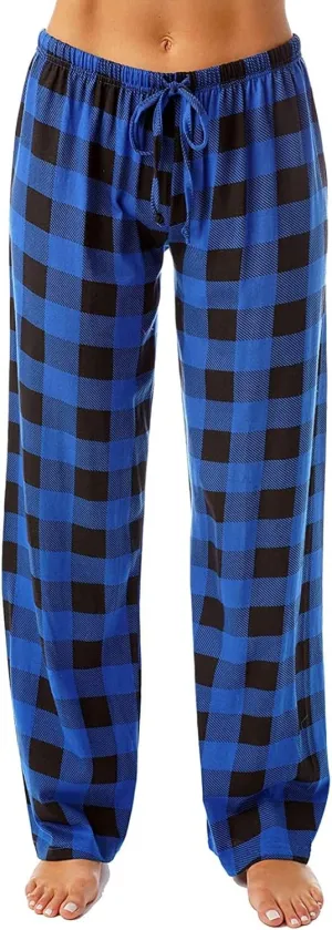 Plaid Pajama Pants Women Stretch Comfy Lounge Pants Drawstring Lounge Striped Pajama Bottoms with Pockets