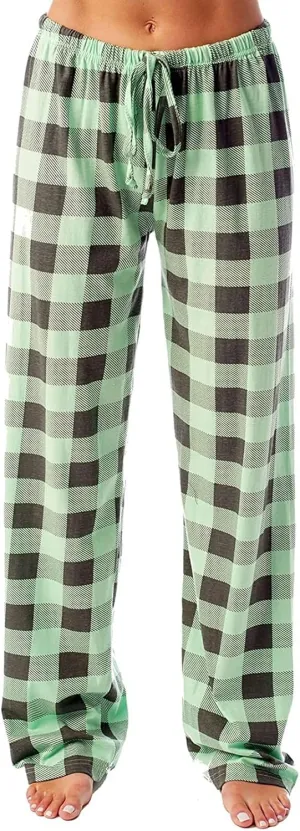 Plaid Pajama Pants Women Stretch Comfy Lounge Pants Drawstring Lounge Striped Pajama Bottoms with Pockets