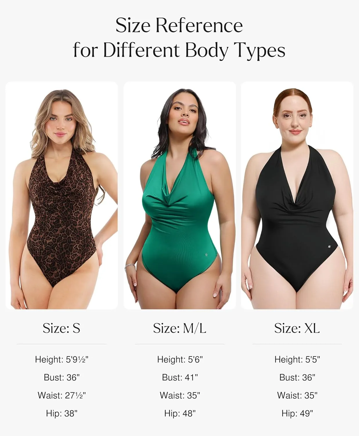 Popilush Halter Tops for Women - Tummy Control Shapewear Bodysuit Cowl Neck Tops Backless Vacation Outfits