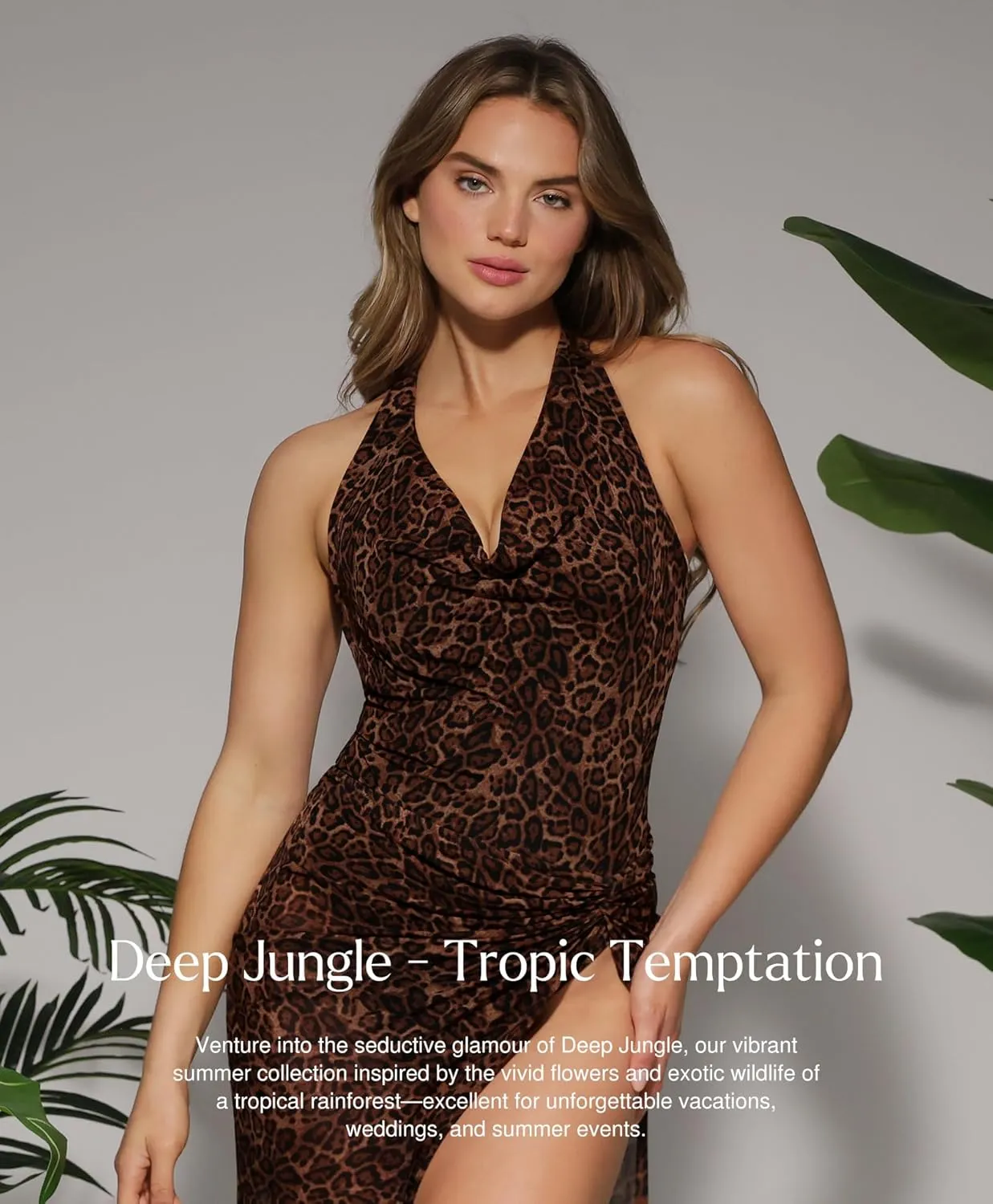 Popilush Halter Tops for Women - Tummy Control Shapewear Bodysuit Cowl Neck Tops Backless Vacation Outfits