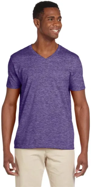 Product of Brand Gildan Adult Softstyle 45 oz V-Neck T-Shirt - Heather Purple - XL - (Instant Savings of 5% & More)