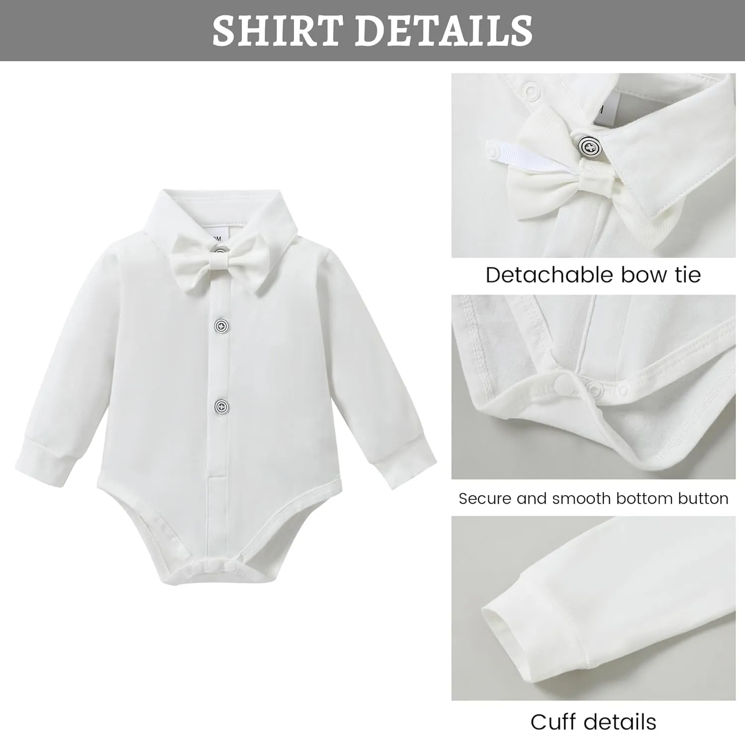 SANMIO Baby Boy Clothes Suits Infant Gentleman Outfit Collared Dress Shirt Vest Tie Corsage Pants 5Pcs Baby Suit Sets