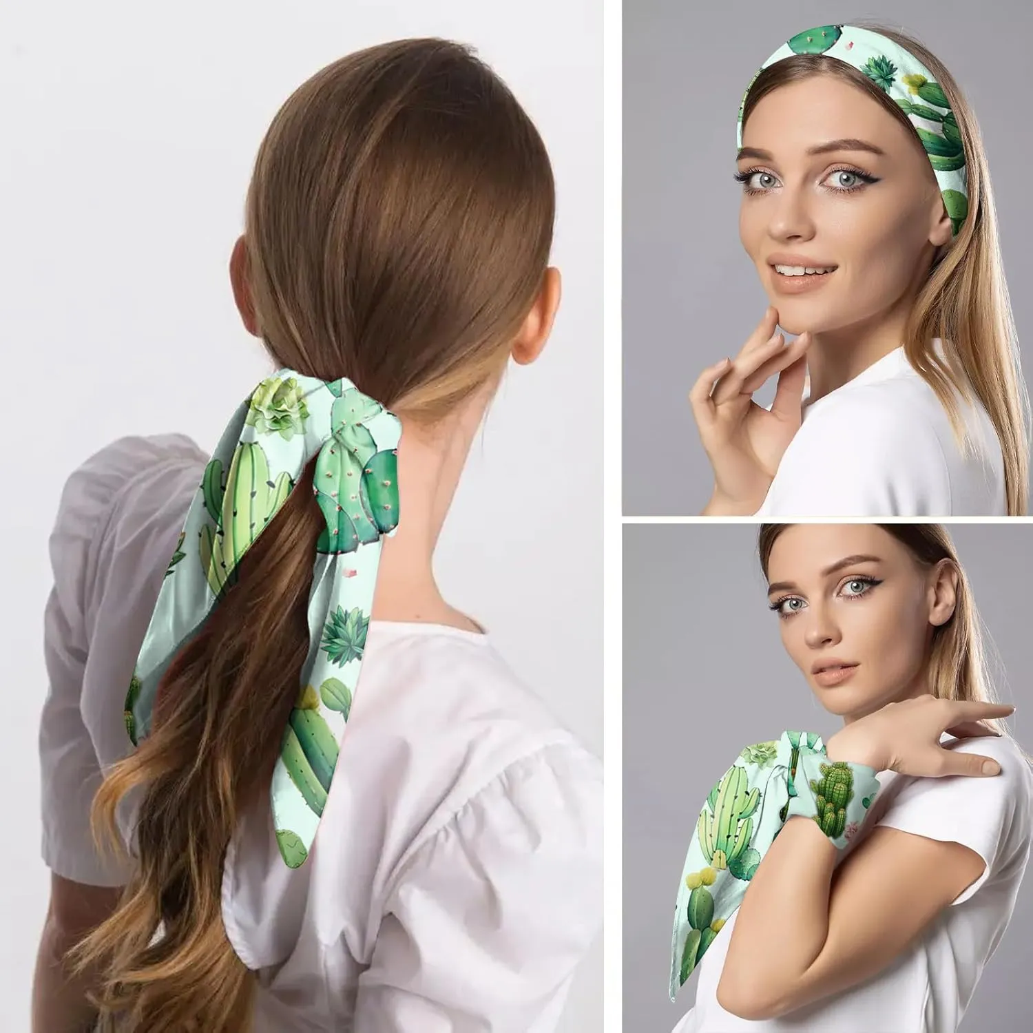 Scarf Silk Feeling Large Square Satin Head Hair Wrap Lightweight Fashion Cute Aesthetic 27.5 Inches for Women Girls