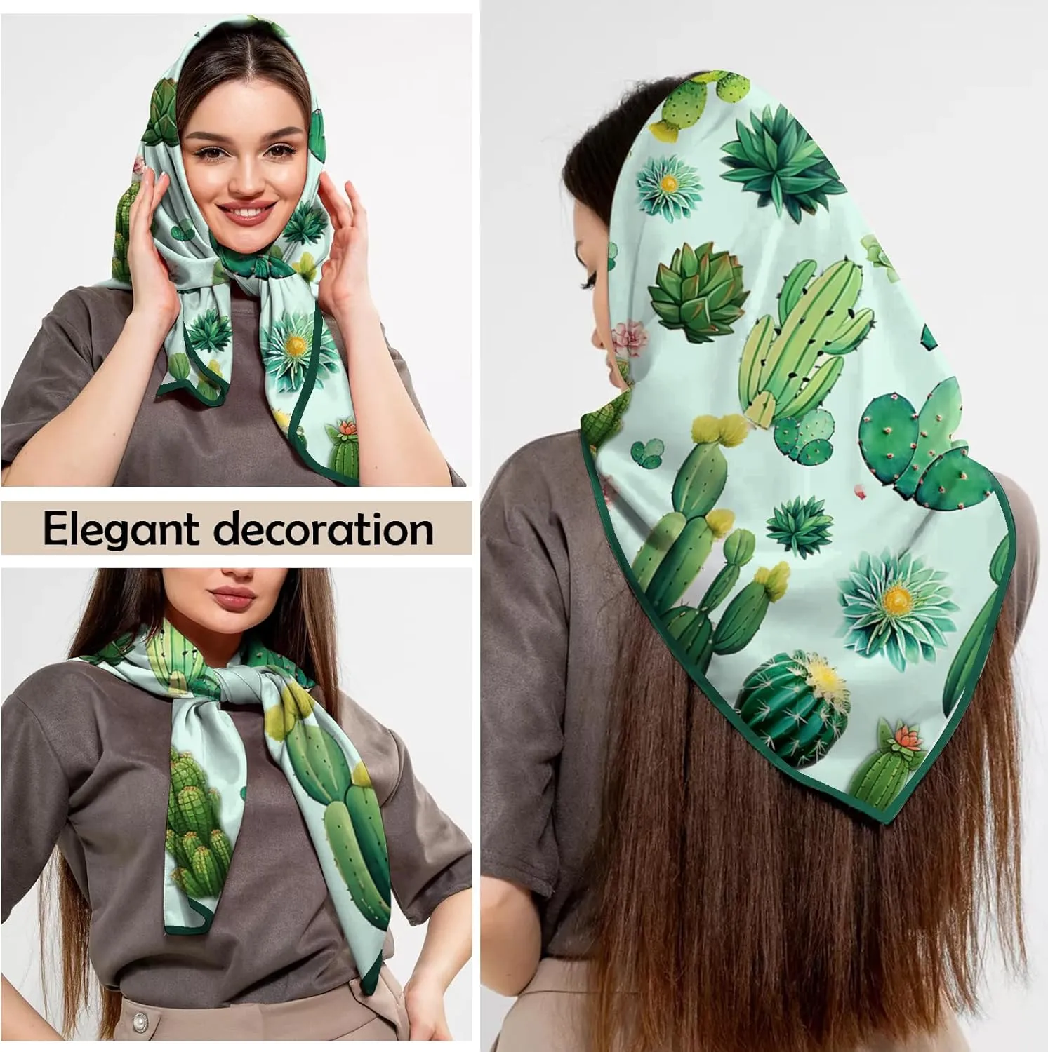 Scarf Silk Feeling Large Square Satin Head Hair Wrap Lightweight Fashion Cute Aesthetic 27.5 Inches for Women Girls