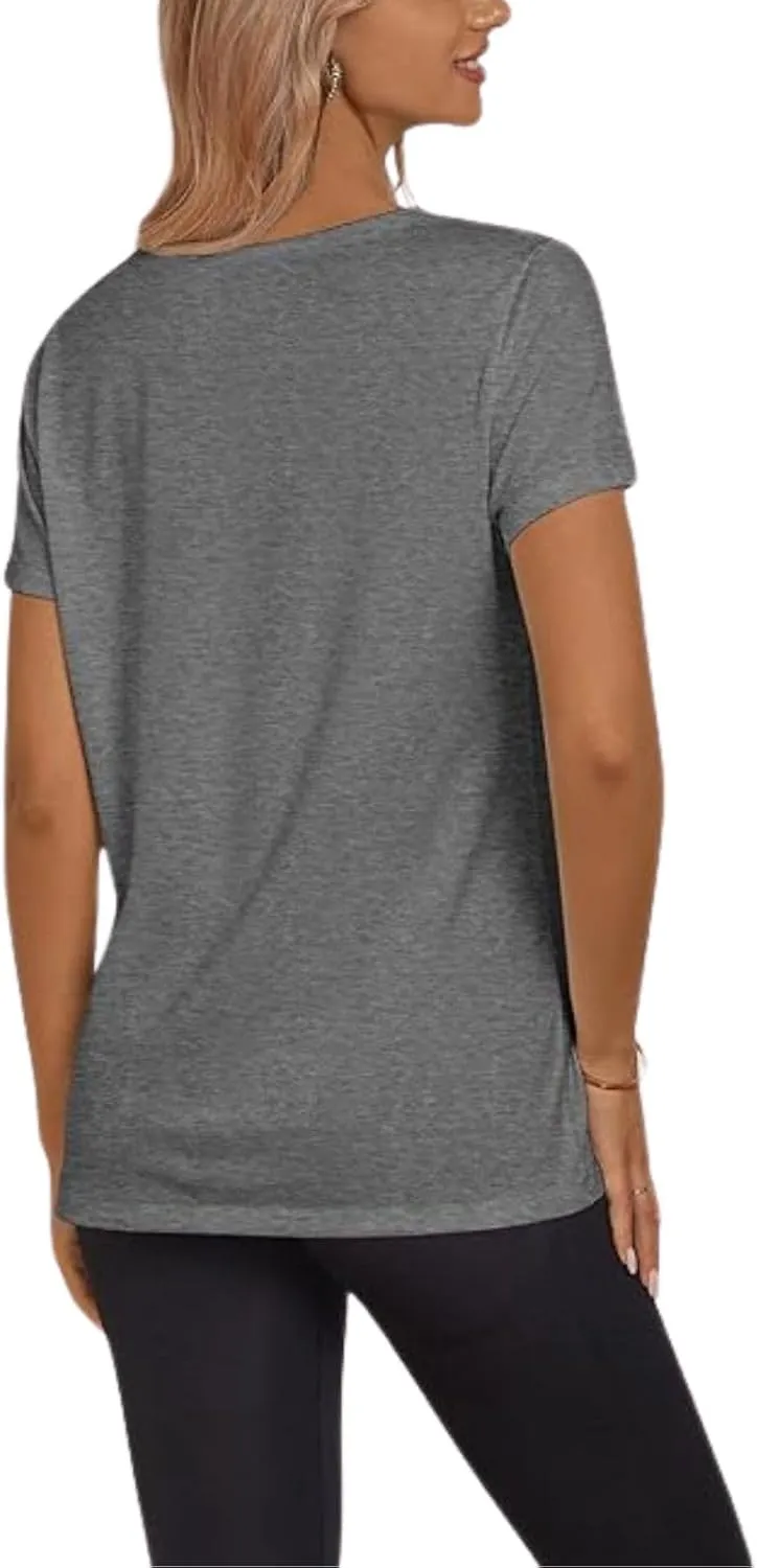 Shirts for Women Round Neck Womens Tops Short Sleeve Shirts Summer Tops Fashion Basic Tee