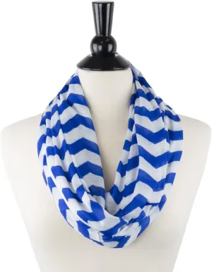 Shop Chevron Scarf for Women - Zipper Pocket Storage for Phone and Keys (Blue)