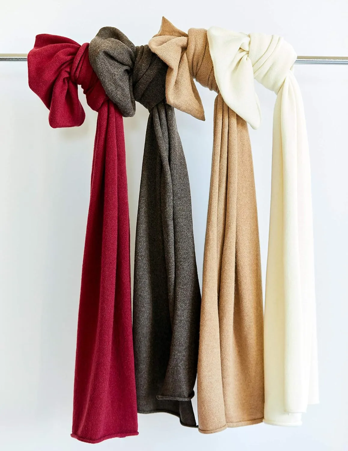 State Cashmere Unisex Long Jersey Knit Scarf 100% Pure Cashmere Ultra Warm Winter Accessories