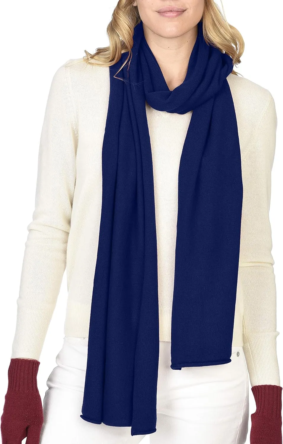 State Cashmere Unisex Long Jersey Knit Scarf 100% Pure Cashmere Ultra Warm Winter Accessories