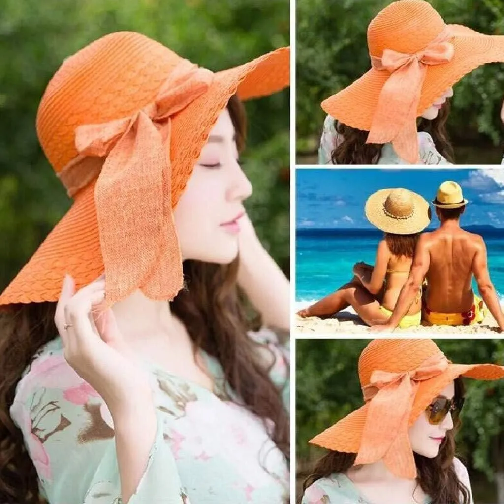 Straw Hats for Women Wide Brim Summer Straw Beach Hats UPF 50  Panama Travel Foldable Floppy Hat Sun Hat for Women