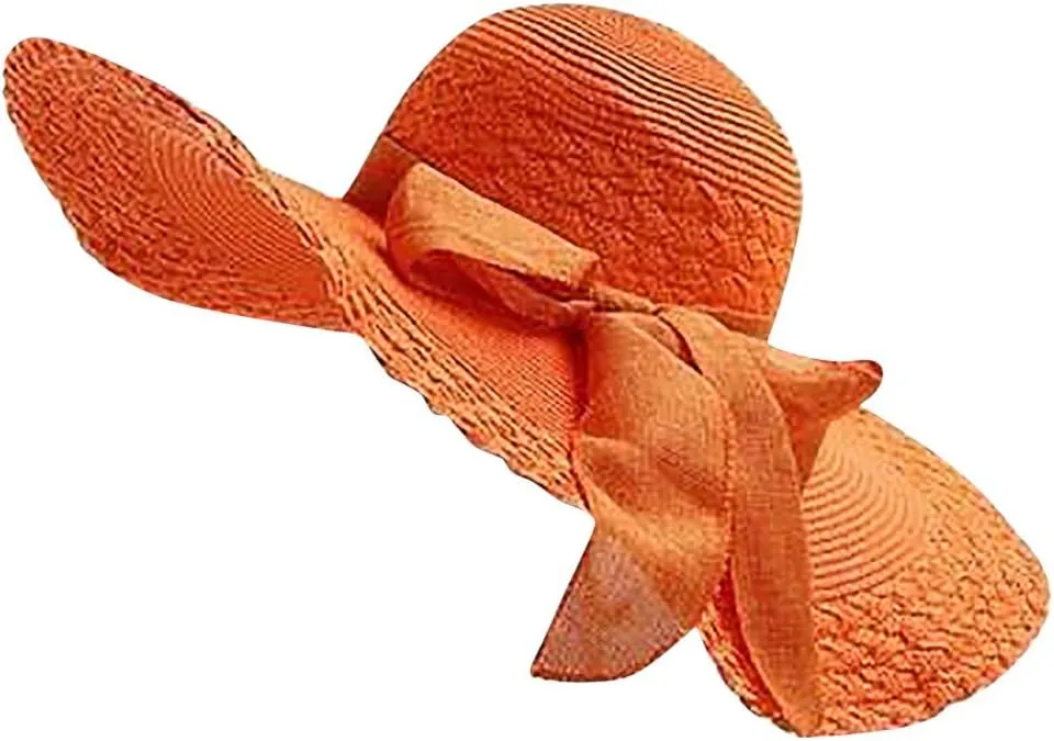 Straw Hats for Women Wide Brim Summer Straw Beach Hats UPF 50  Panama Travel Foldable Floppy Hat Sun Hat for Women