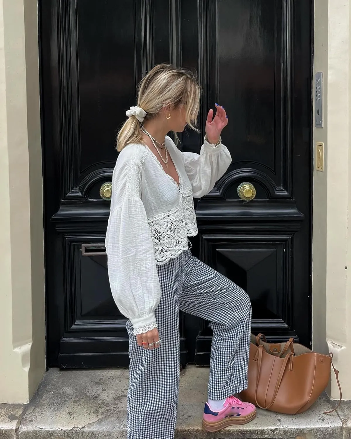 Striped Lounge Pants Womens Plaid Checkered Wide Leg Pajama Pj Pants Y2k Comfy Linen Drawstring Gingham Sleep Pants
