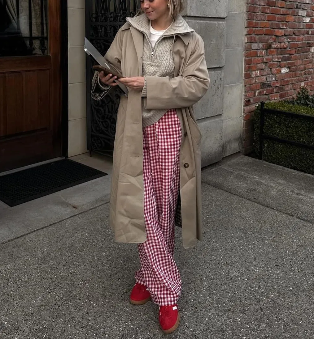 Striped Lounge Pants Womens Plaid Checkered Wide Leg Pajama Pj Pants Y2k Comfy Linen Drawstring Gingham Sleep Pants