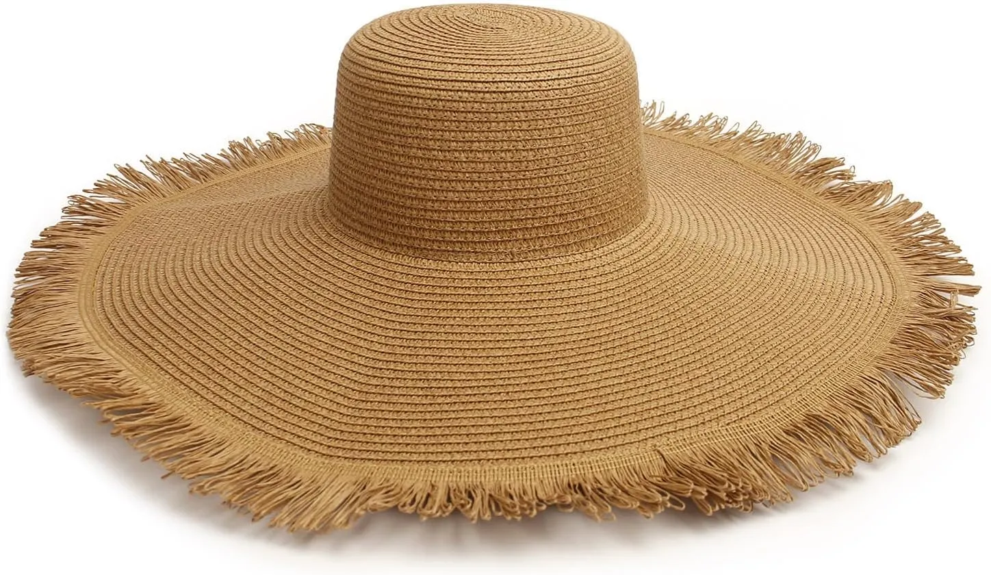 Sun Hats for Women 18.9'' Wide Brim Sun Protection Hats Floppy Straw Hats UV Protection Summer Hats Beach Hats