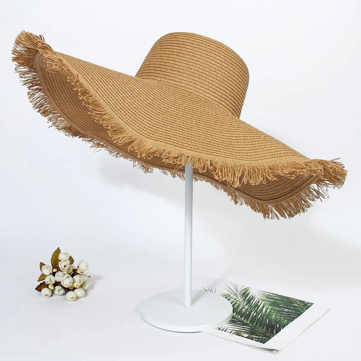 Sun Hats for Women 18.9'' Wide Brim Sun Protection Hats Floppy Straw Hats UV Protection Summer Hats Beach Hats