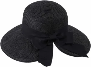 Sun Hats Women Ladies Sunhats Summer Hat Ponytail Beach Hat Wide Brim Hat Foldable Hat Brimmed Hats (Black, One Size)