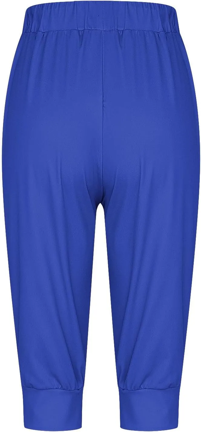 Sweatpants Capris for Women Baggy Drawstring Joggers Lightweight Cinch Bottoms Workout Athletic Sports Lounge Pants