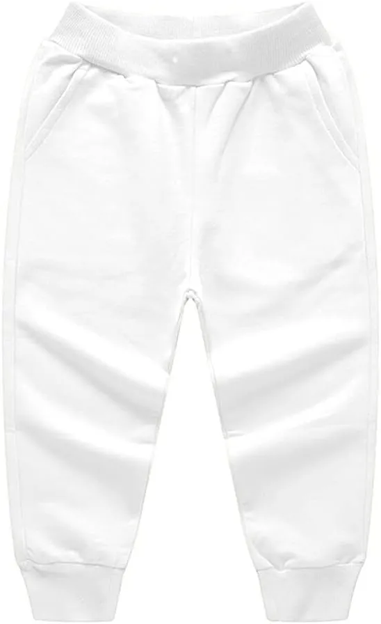 Toddler Baby Boy's Pull On Cotton Jogger Pants Stretch Knit Pants Infant Girls Athletic Sweatpants Bottoms