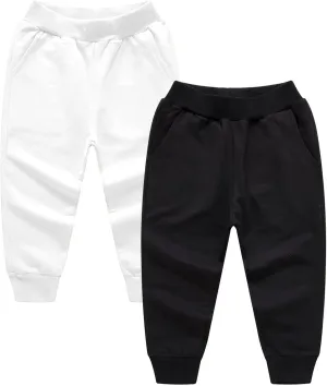 Toddler Baby Boy's Pull On Cotton Jogger Pants Stretch Knit Pants Infant Girls Athletic Sweatpants Bottoms