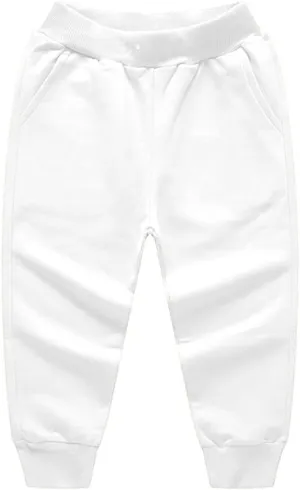 Toddler Baby Boy's Pull On Cotton Jogger Pants Stretch Knit Pants Infant Girls Athletic Sweatpants Bottoms