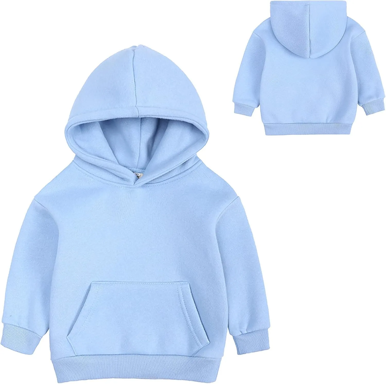 Toddler Boys Girls Pullover Sweatshirt Children Solid Plus Babies Hooded Top Coat Kids Tops Baby Sweatshirts
