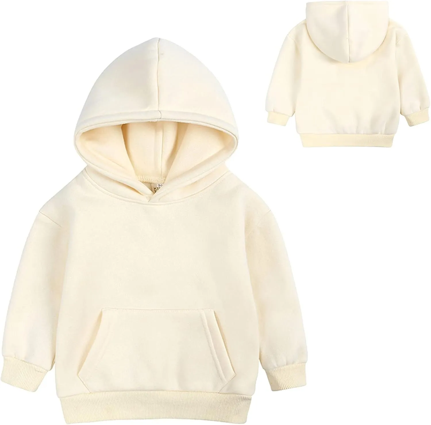 Toddler Boys Girls Pullover Sweatshirt Children Solid Plus Babies Hooded Top Coat Kids Tops Baby Sweatshirts