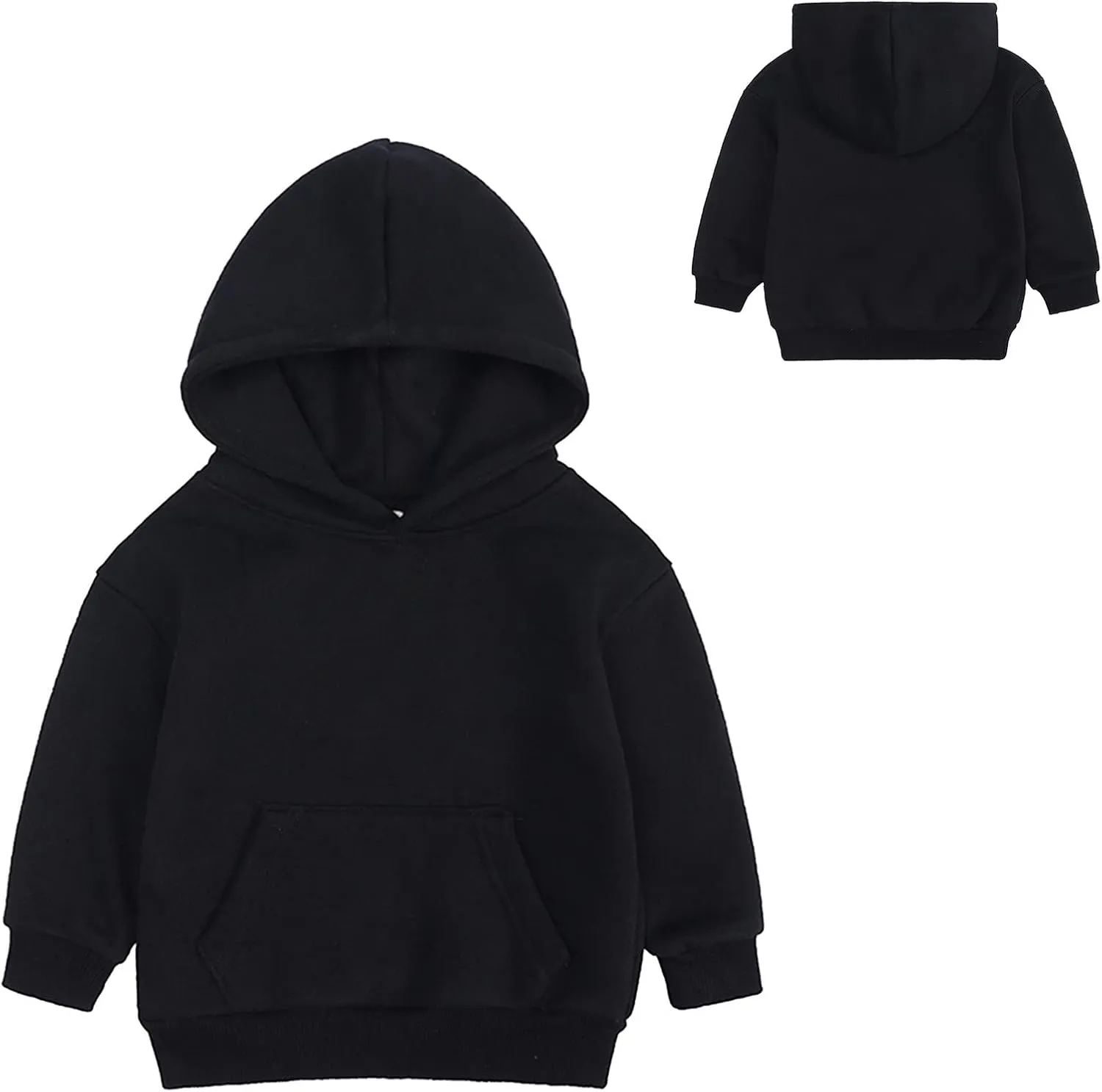 Toddler Boys Girls Pullover Sweatshirt Children Solid Plus Babies Hooded Top Coat Kids Tops Baby Sweatshirts