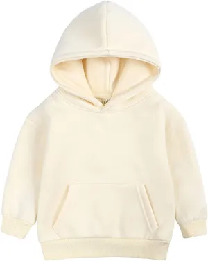 Toddler Boys Girls Pullover Sweatshirt Children Solid Plus Babies Hooded Top Coat Kids Tops Baby Sweatshirts