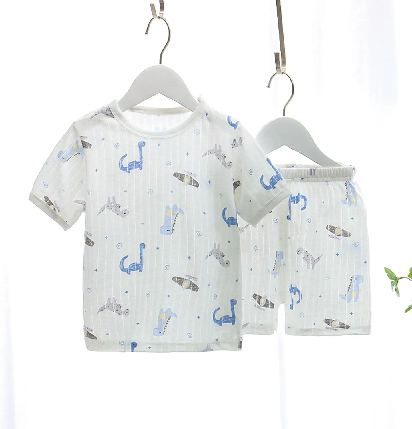 Toddler Boys Girls Short Sleeve Clothing Kids Pajamas Sleepwear Cartoon Prints Tops Shorts Toddler Boy Beach
