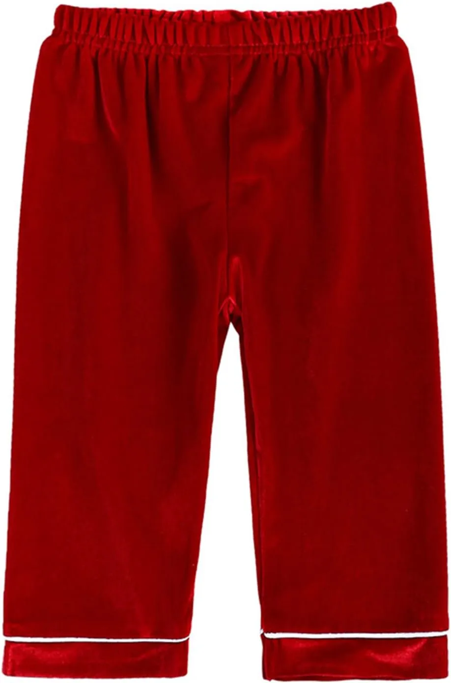 Toddler Boys Long Sleeve New Christmas Red Solid Colour Fleece Pajamas For Children Sleepwear Tops Boys Outfits 4