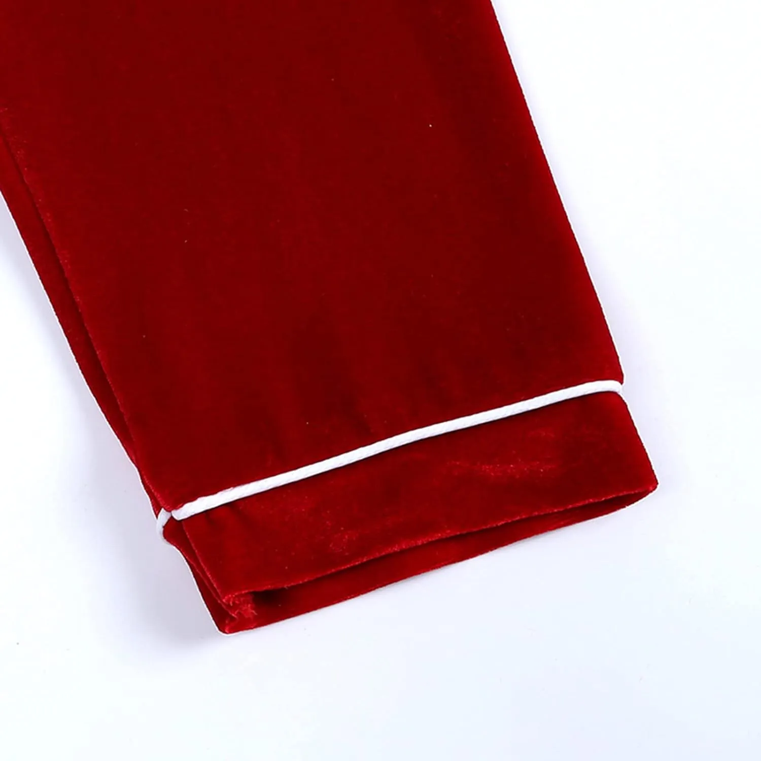 Toddler Boys Long Sleeve New Christmas Red Solid Colour Fleece Pajamas For Children Sleepwear Tops Boys Outfits 4
