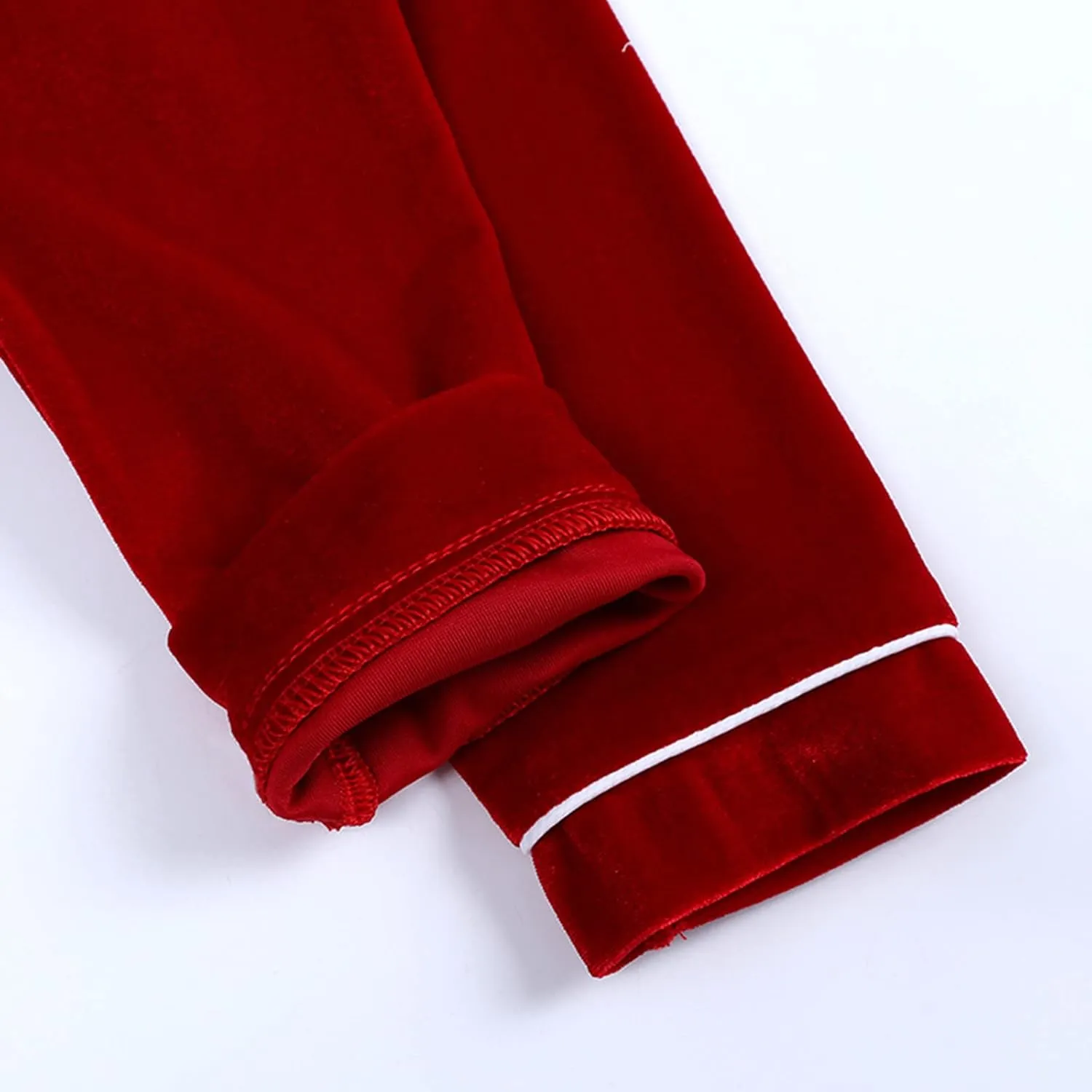 Toddler Boys Long Sleeve New Christmas Red Solid Colour Fleece Pajamas For Children Sleepwear Tops Boys Outfits 4