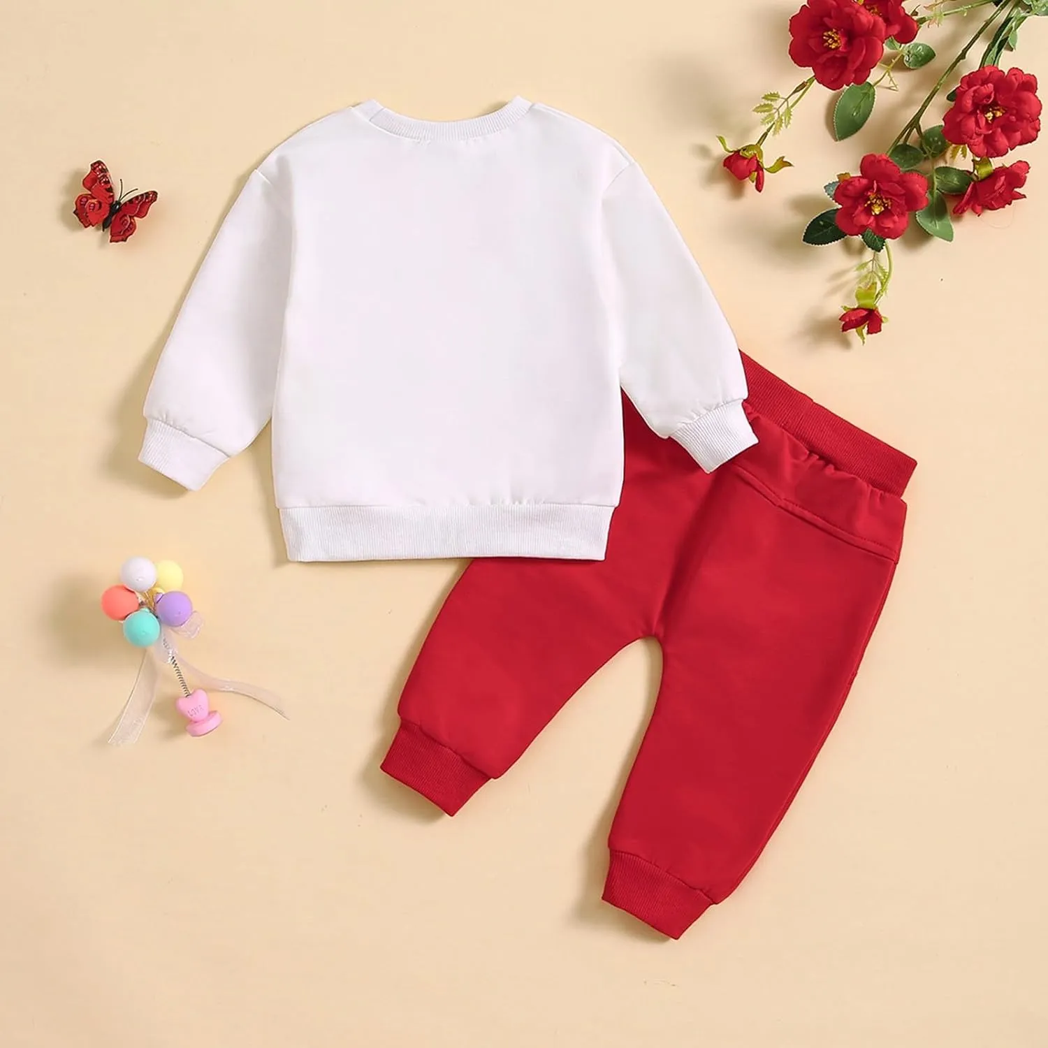 Toddler Boys Valentine's Day Spring Sports Long Sleeve Round Neck Pullover Toddler Clothes Lot Toddler Boys Cute Outfits