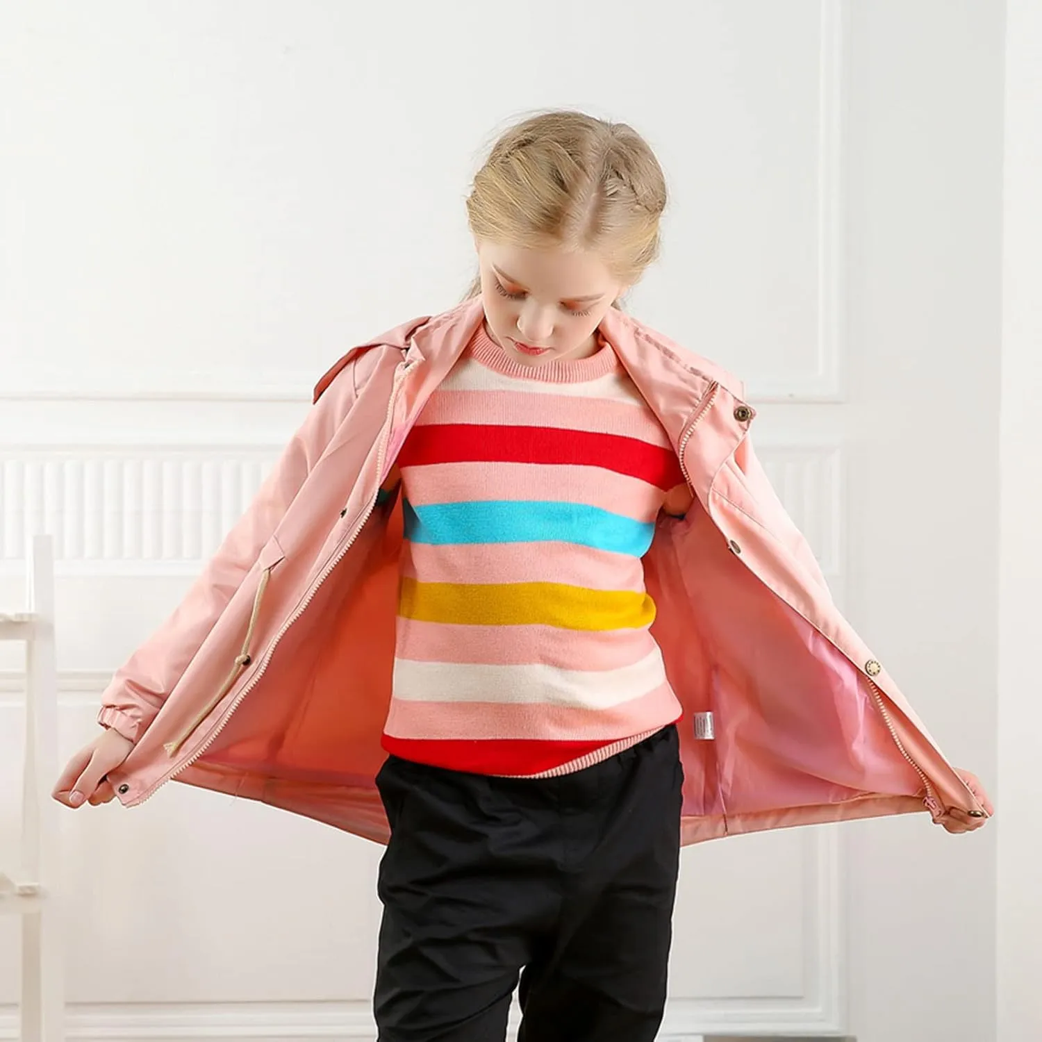 Toddler Evening Blouse Toddler Kids Girls Boys Sweater Casual Stripe Prints Knitted Long Sleeve Outwear Top Sweater