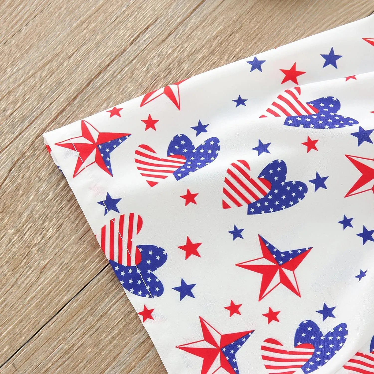 Toddler Girls 4th of July Overall Shorts Sleeveless Tie-Up Strap Halte𝗿 Romper Independence Day Jumpsuit Short