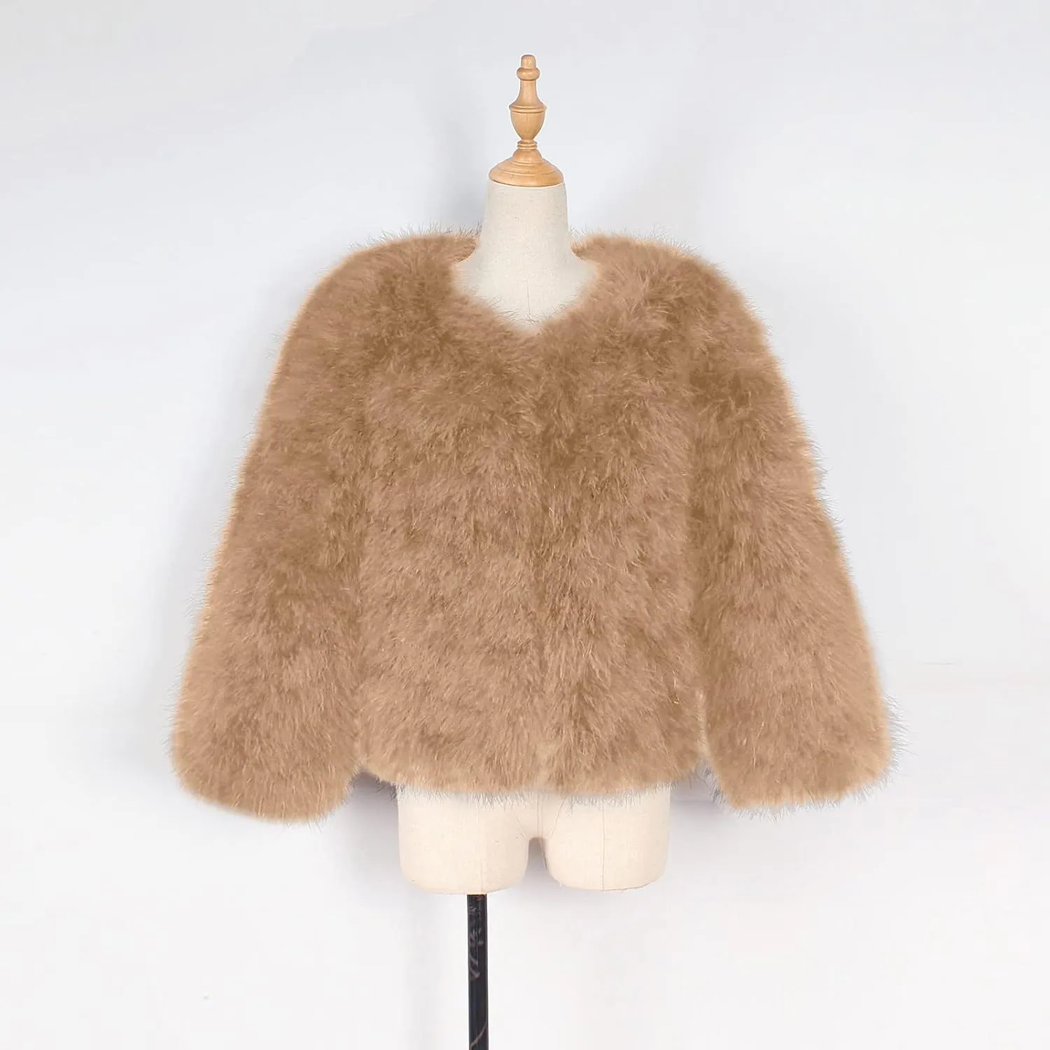Toddler Girls Faux Fu Jacket Open Front Fu Cardigan Trendy Shaggy Jacket Kids Girls Furry Coat Thicken Winter 4t