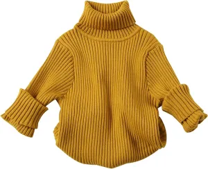 Toddler Girls Turtleneck Long Sleeve Chunky Knit Loose Oversized Sweater Pullover Jumper Tops Fall Winter Clothes