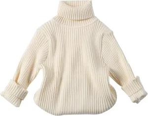 Toddler Girls Turtleneck Long Sleeve Chunky Knit Loose Oversized Sweater Pullover Jumper Tops Fall Winter Clothes