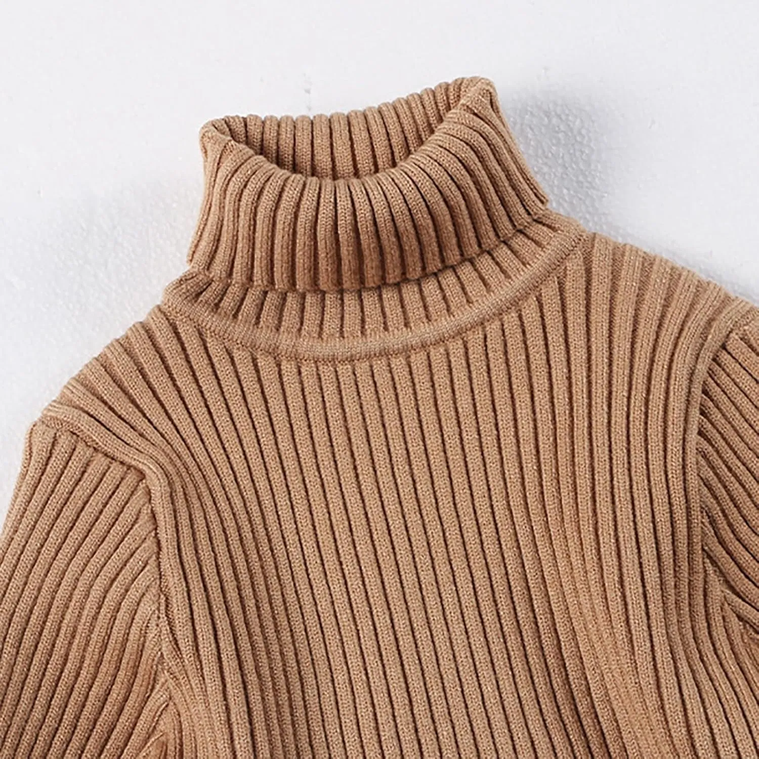 Toddler Girls Turtleneck Long Sleeve Chunky Knit Loose Oversized Sweater Pullover Jumper Tops Fall Winter Clothes