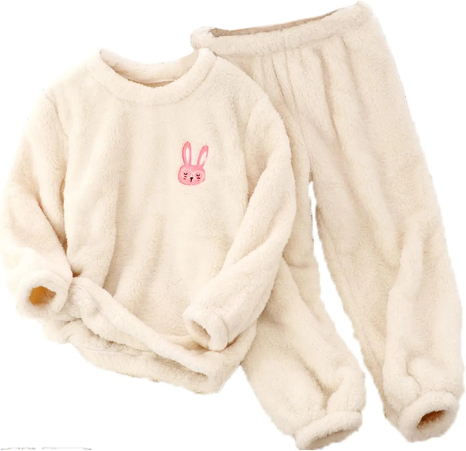 Toddler Kids Flannel  Outfits Plush  Boys Girls Warm Fleece  Set oungewear