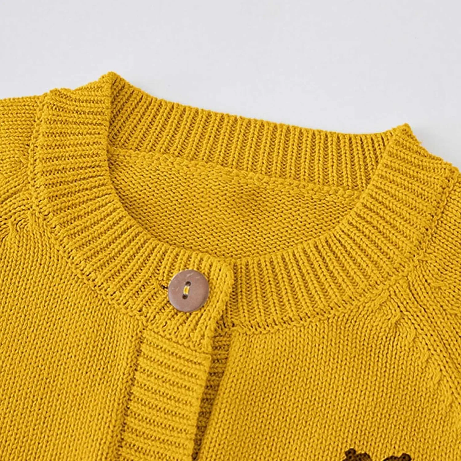 Toddler Little Girl Clothes Knitting Cardigan Sweater Winter Strawberry Print Button Solid Color Knit Jacket