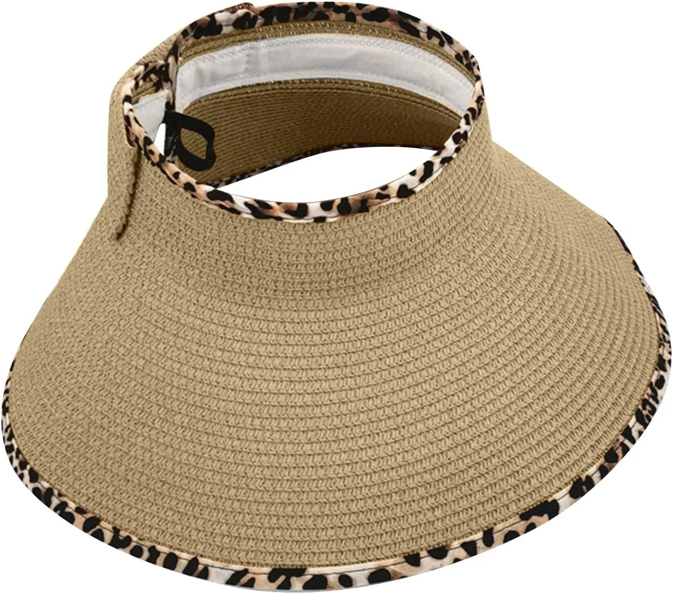 UPF 50  Sun Visors for Women Wide Brim Beach Hat Ponytail Hats for Women Foldable Lightweight Travel Hats