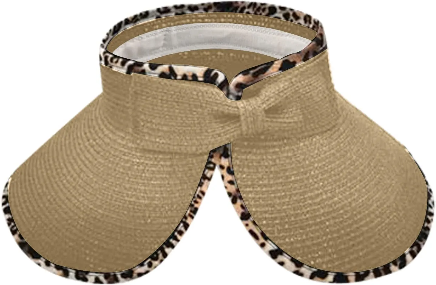 UPF 50  Sun Visors for Women Wide Brim Beach Hat Ponytail Hats for Women Foldable Lightweight Travel Hats