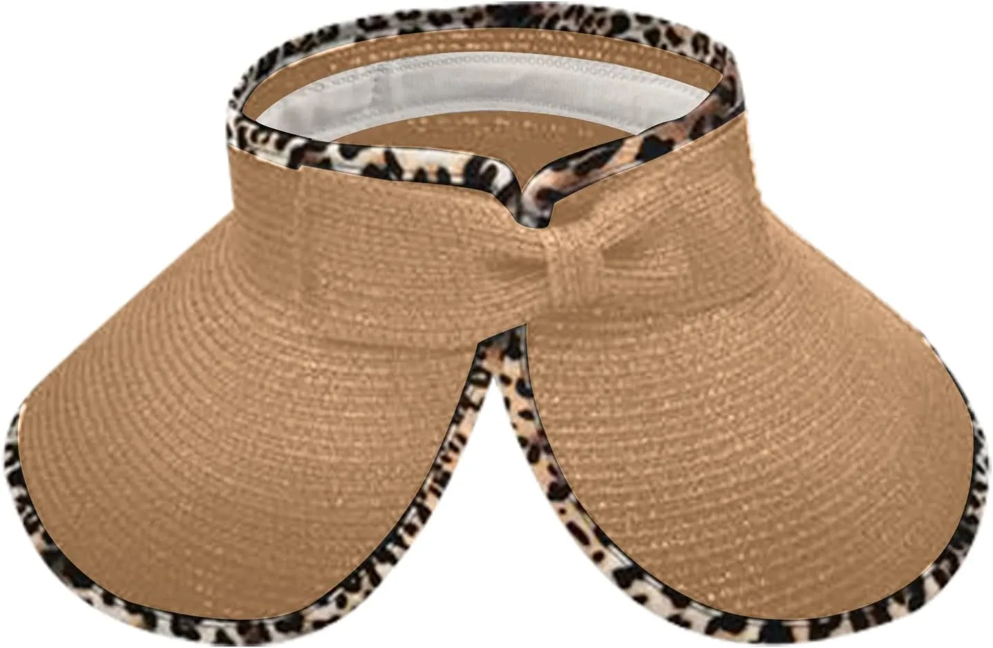 UPF 50  Sun Visors for Women Wide Brim Beach Hat Ponytail Hats for Women Foldable Lightweight Travel Hats