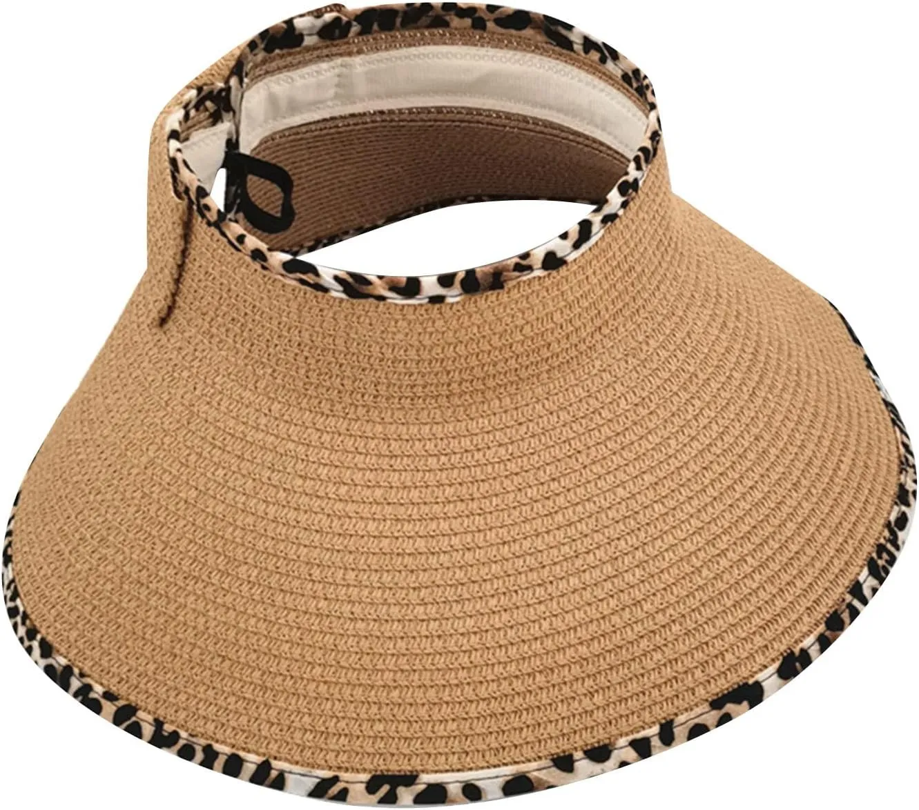 UPF 50  Sun Visors for Women Wide Brim Beach Hat Ponytail Hats for Women Foldable Lightweight Travel Hats